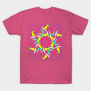 flower bloom  mixed geometric shapes design T-Shirt